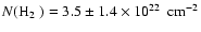 $N(\mbox{H$_2$ })=\mbox{${3.5 \pm 1.4}\times10^{22}$ }~\ensuremath{{\rm cm}^{-2}} $