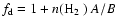 $f_{\rm d}=1+n(\mbox{H$_2$ })~A/B$