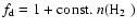 $f_{\rm d}=1+\mbox{const.}~n(\mbox{H$_2$ })$