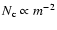 $\ensuremath{N_{\rm c}}\propto m^{-2}$