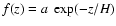 $f(z)= a ~ \exp(-z/H)$