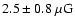 $2.5\pm0.8~\mu{\rm G}$