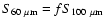 $S_{60~\mu \rm m} = fS_{100~\mu \rm m}$