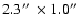 $2.3\hbox{$^{\prime\prime}$ }\times1.0\hbox{$^{\prime\prime}$ }$