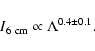 \begin{displaymath}I_{6~{\rm cm}}\propto \Lambda^{0.4\pm0.1}.
\end{displaymath}