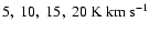 $5,~10,~15,~20\rm~K~km~s^{-1}$