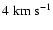 $4\rm\;km\;s^{-1}$