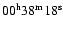 $\rm00^h38^m18^s$