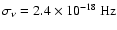 $\sigma_\nu=2.4\times10^{-18}~ {\rm Hz}$
