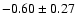 $-0.60\pm0.27$