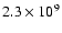 $2.3\times 10^9$