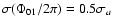 $\sigma (\Phi_{01}/2\pi) = 0.5 \sigma_a$