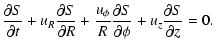 $\displaystyle {\partial S \over \partial t} + u_R
{\partial S \over \partial R}...
...er R}
{\partial S \over \partial \phi} + u_z
{\partial S \over \partial z} = 0.$