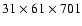 $31\times 61\times 701$