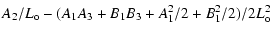 $\displaystyle A_2/L_{\rm o} - (A_1A_3 + B_1B_3 + A_1^2/2 + B_1^2/2)/2L_{\rm o}^2$