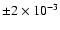 $\pm2\times10^{-3}$