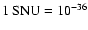 $1~ \hbox{SNU} = 10^{-36}$