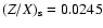 $(Z/X)_{\rm s}=0.0245$