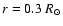 $r=0.3~R_\odot$