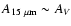 $A_{15~\mu\rm m}\sim A_{V}$