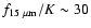 $f_{15~\mu \rm m}/K\sim 30$