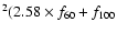$^2(2.58
\times{f}_{60}+f_{100}$