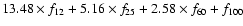 $13.48\times f_{12}+5.16\times
f_{25}+2.58\times f_{60}+f_{100}$
