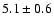 $5.1\pm0.6$