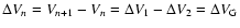 $\Delta V_{n} = V_{n+1} - V_{n} = \Delta V_{1} - \Delta V_{2} = \Delta V_{\rm G}$