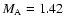 $M_{\rm A} = 1.42$