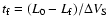 $t_{\rm f} = (L_{0}-L_{\rm f})/\Delta V_{\rm S}$
