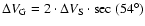 $\Delta V_{\rm G} = 2 \cdot \Delta V_{\rm S} \cdot \sec\ (54^{\circ})$