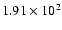 $1.91 \times 10^{2}$