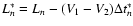 $L_{n}^{\ast} = L_{n} - (V_{1}-V_{2}) \Delta t_{n}^{\ast}$