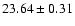 $23.64\pm0.31$