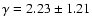$\gamma = 2.23 \pm 1.21$