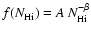 $f(N_{\rm H{\sc i}}) = A\, N_{\rm H{\sc i}}^{-{\beta}}$