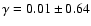 $\gamma = 0.01 \pm 0.64$