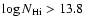 ${\rm log}\, N_{\rm H{\sc i}} > 13.8$