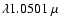 $\lambda1.0501~\mu$