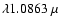 $\lambda1.0863~\mu$