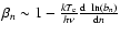 $\beta_n \sim 1 - \frac{kT_{\rm e}}{h\nu} \frac{{\rm d}~\ln(b_n)}{{\rm d}n}$