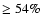 $\ge 54\% $