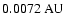 $0.0072 ~\rm {AU}$