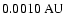 $0.0010 ~\rm {AU}$