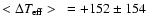$< \Delta T_{\rm eff}>~ = +152\pm154$