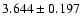 $3.644\pm0.197$