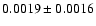 $0.0019\pm0.0016$