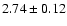 $2.74\pm0.12$