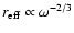 $r_{\rm eff}\propto \omega^{-2/3}$
